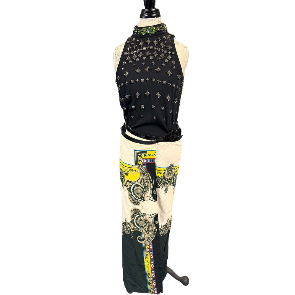 ETRO CUTTURE Vintage Multicolor Halter Gown